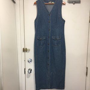 VINTAGE ST JOHN'S BAY MAXI DENIM DRESSES SIZE 8M